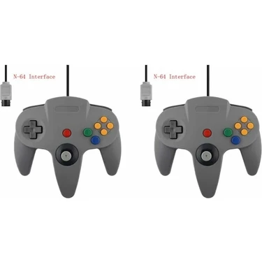 Papajack 10 2 Adet-2 Paket Klasik Kablolu N64 Denetleyici Retro Oyunları 64-Bit Gamepad Joystick