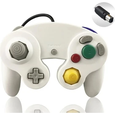 Papajack Beyaz-Klasik 1.5 M Kablolu Oyun Denetleyicisi Gamepad Titreşimli Joystick Uzaktan Ngc/wıı/