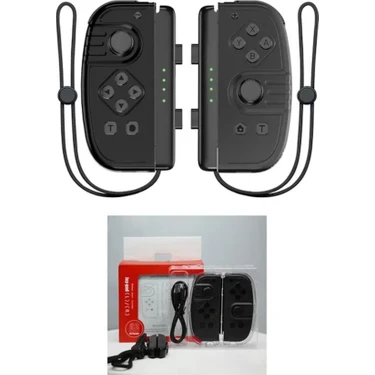 Papajack Siyah-Joypad Anahtarı Joystick Denetleyici 6 Eksen Gyro Kablosuz Gamepad Turbo Joy Con Ile