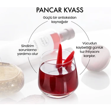 Pancar Kvass - Kırmızı Pancar + Şalgam + Mor Havuç Lakto Fermente İçecek 330