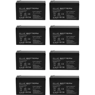 Blue Battery 10 Adet  Blue Battery 12V 7AH Bakımsız Kuru Akü 2024 Haziran Üretim 12 Volt 7