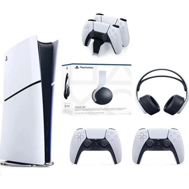 Sony Playstation 5 Slim Dijital+2.kol+Şarj Istastasyonu+ 3D