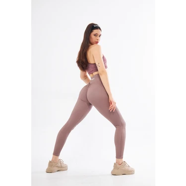 Gymhams Kalçası Büzgülü Premium Fitilli Ekstra Push Up Yüksek Bel Esnek Ve Toparlayıcı Spor