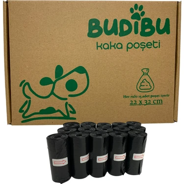 Budibu Kedi Köpek Kaka Poşeti Evcil Hayvan Dışkı Kaka Torbası 15 Rulo (225