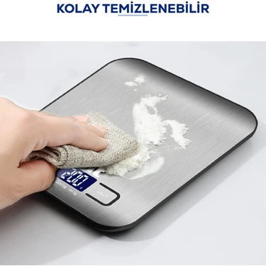Voit SC20 Hassas Mutfak Terazisi-Lcd Ekranlı Dijital Tartı-Paslanmaz Çelik Mutfak Ölçüm Tartısı
