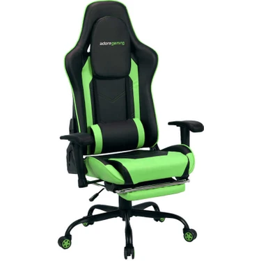 adore mobilya Adore Gaming Combo Profesyonel Oyuncu ve Çalışma Koltuğu-Siyah-Yeşil 71X130-139,5X58