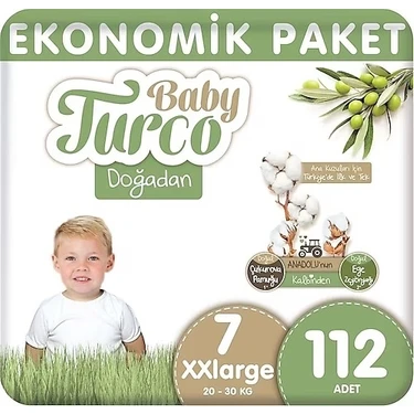 Baby Turco Bebek Bezi Aylık Paket 7 Numara 20-30 kg