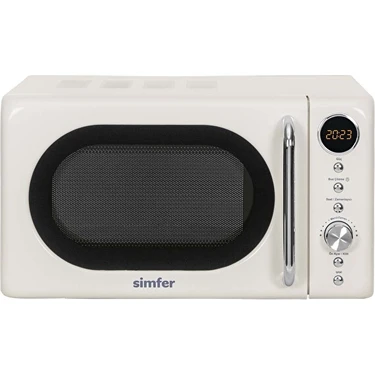 Simfer SK-4605 Retro Krem Mikrodalga Fırın 20 lt Kapasite 700 W Dijital Kontrol