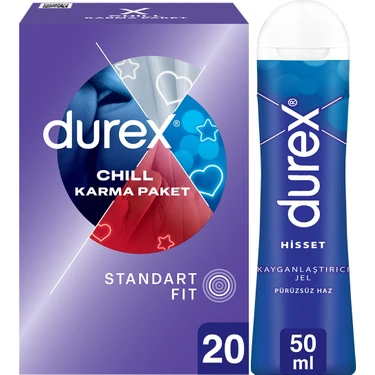 Durex Chill Karma Paket Prezervatif 20’li + Durex Play  Jel Hisset, 50