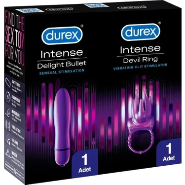 Durex Intense Vibe Bullet Titreşimli Vibratör + Devil Ring Titreşimli