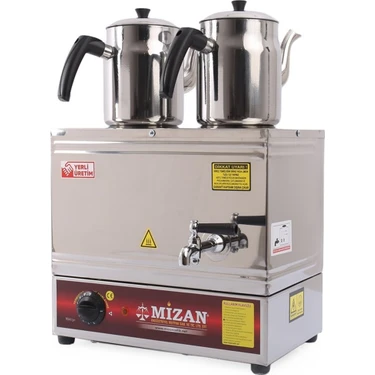 Mizan 2 Demlikli Elektrikli Çay Kazanı Pleytsiz 19 Lt Demlikler