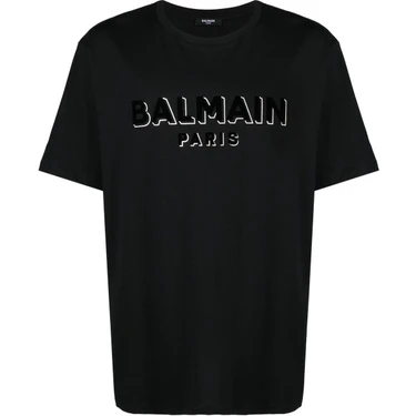 Balmain Kadife Logo Baskılı T-Shirt Fiyatı - Taksit Seçenekleri