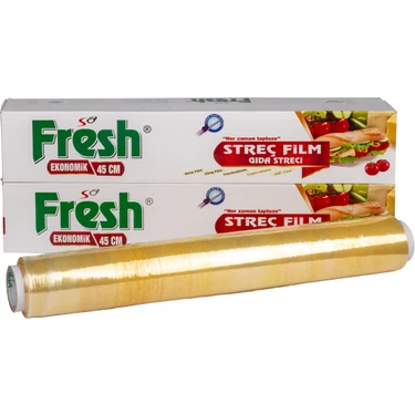 Sa Fresh Streç Film 200 M * 45 cm 8 Mikron Kutulu Kayar Bıçaklı Gıda Streci 2'li