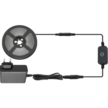 Amber LED 12V Yüksek Parlaklık 4040 Şerit LED Tak Çalıştır Hazır Set, 3 Metre Günışığı, Dokunmatik