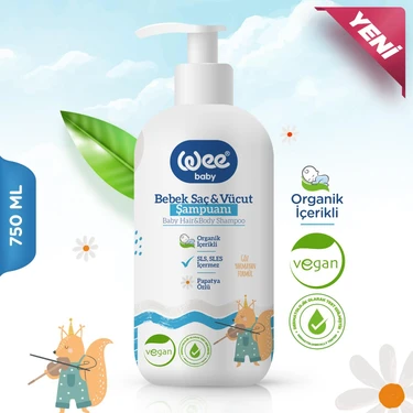 Wee Baby Organik Bebek Şampuanı (Vegan) 750