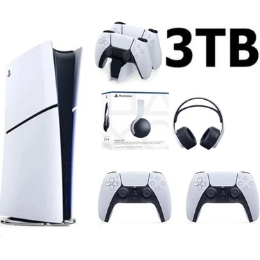 Sony Playstation 5 Slim Dijital Edition 3tb +2.dualsense + Şarj Istasyonu+3d Plus