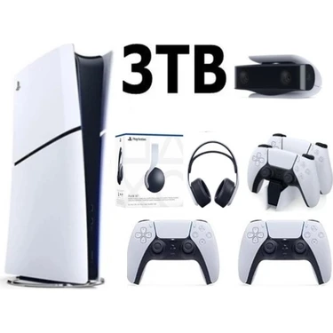 Sony Playstation 5 Slim Dijital 3tb +2.dualsense + Şarj Istasyonu+ Ps5 Kamera +3d Plus