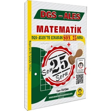 Tasarı Yayıncılık DGS ALES Matematik Son 25 Çıkacak Soru