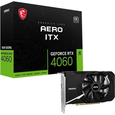 MSI VGA GEFORCE RTX 4060 AERO ITX 8G OC RTX4060 8GB GDDR6 128B DX12 PCIE 4.0 X8 (3XDP