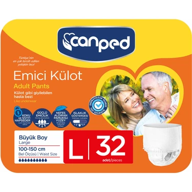 Canped Emici Külot 32 Adet Large Büyük Hasta