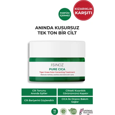 Sinoz Pure Cica Tiger Grass Ton Eşitleyici Yoğun Onarıcı  Yüz Kremi 15