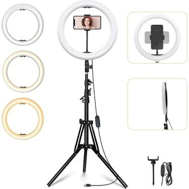 Skynex Ring Fill Light LED Işıklı Tripod 14 Inç Halka Youtuber Tiktok Makyaj Işığı Ayaklı Tripot