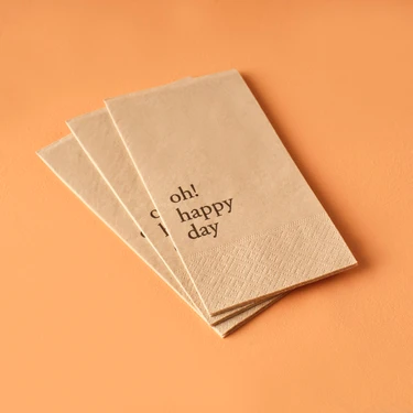 Bella Maison Oh Happy Day 100'lü Kağıt Peçete Kahverengi (33x33