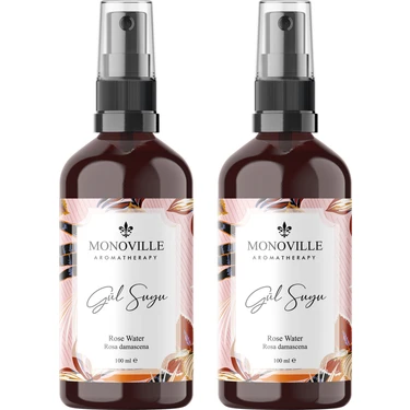 Monoville Gül Suyu 2'li Set %100 Saf ve Doğal (Rose Water) 2x100