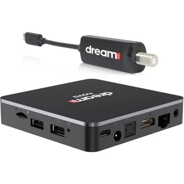 Dreamstar Nova 4K Google Lisanslı Android Tv Box + Dreamstar Orjinal Type-C Dvbs