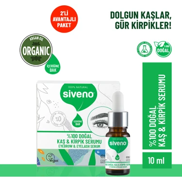 Siveno %100 Doğal Kaş ve Kirpik Serumu Bitkisel Yoğunlaştırıcı Canlandırıcı Yoğun Bakım Yağı Vegan