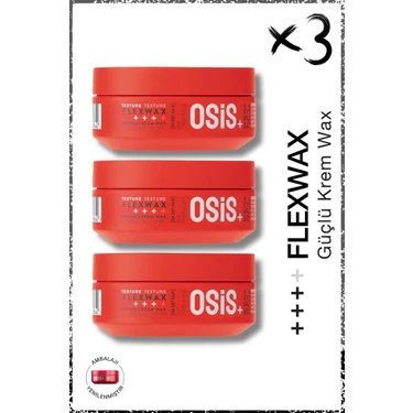 Osis Flexwax Ultra Güçlü Doku Veren Krem Wax 85ML x 3 Adet | Yeniden Şekillendirilebilen