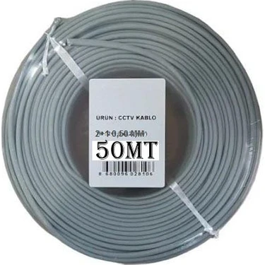 Bises 50 Metre Kaliteli 2+1 0,50 mm Cctv Güvenlik Kamera