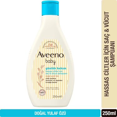Aveeno Bebek Bakım Saç ve Vücut Şampuanı 250 ml Şeffaf Renkli Doğal Yulaf Özlü