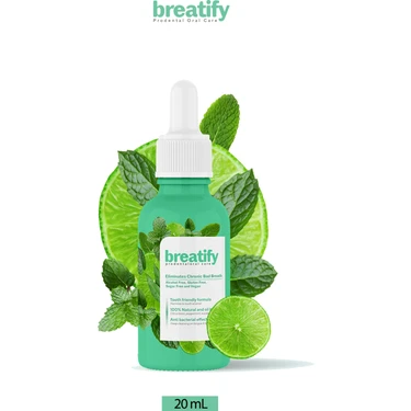 Breatify Ağız Kokusu Giderici Damla 20 ml Nane Limon Karanfil Aromalı Uzun Süre Ferah