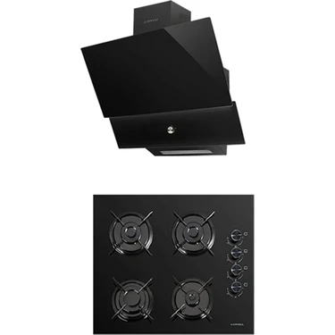  Luxell Süper Kristal Siyah Ankastre 2 Li Set (OC88 Cam Ocak/ DA88 Davlumbaz Rotary