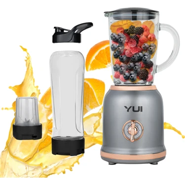 Yui M18 3'ü 1 Arada Retro Smoothie Blender Seti (Yui Türkiye