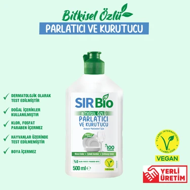 Sır Bio Bitkisel Özlü Bulaşık Makinesi Parlatıcı & Kurutucu 500