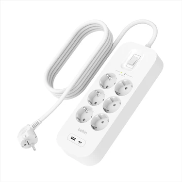 Belkin 6’lı USB-C + USB-A Akım Korumalı Priz 2
