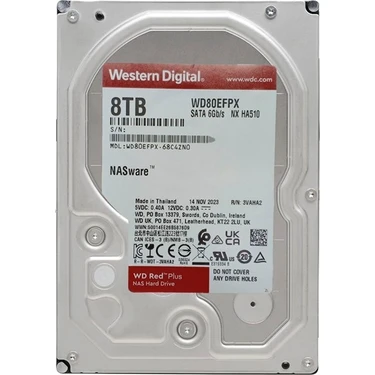 Wd 8tb Red Plus Nas 3.5 5640RPM Sata3 -WD80EFPX Fiyatı