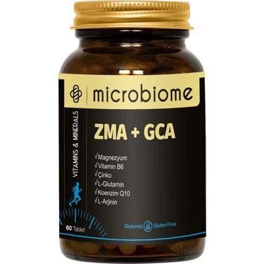 Microbiome Zma + Gca 60 Tablet (Magnezyum, Vitamin B6, Fiyatı