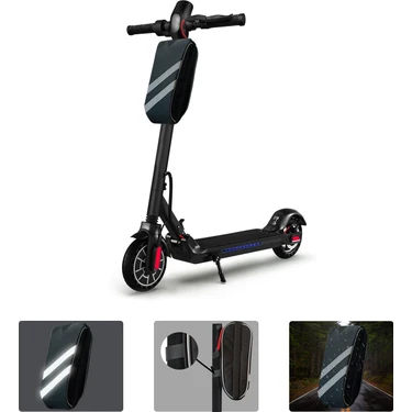 Microcase Taşınabilir Su Geçirmez 3 Bölmeli Geniş Iç Hacimli Flaşörlü Scooter Bisiklet Çantası