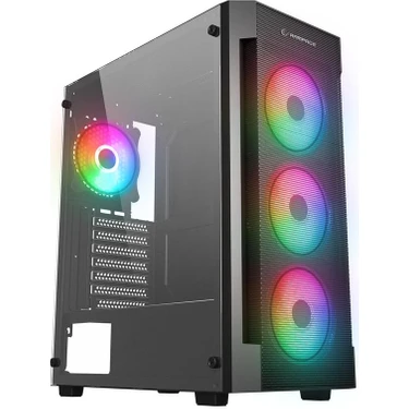 Rampage Vıgılant Mesh 650W 80+ Bronze Siyah Temperli Camlı 4X120MM Rgb Fan Atx Mıdı Tower Gaming