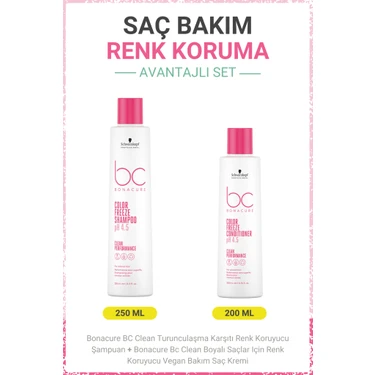 Schwarzkopf Bonacure Bc Clean Renk Koruyucu Şampuan +  Bc Clean Boyalı Saçlar Için Renk Koruyucu