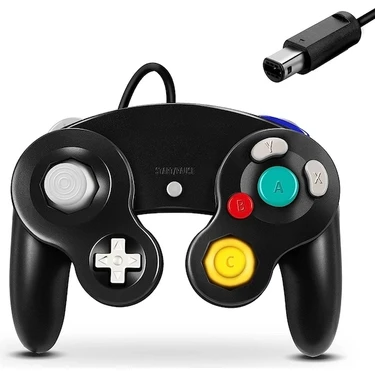 Vigortrading Siyah-Gamecube Denetleyici Kablolu Uzaktan Gamepad Klasik Ngc Kontrol Wii Joystick