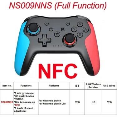 Vigortrading NS009NNS Nfc-Bt 2.4g Kablosuz Denetleyici Nintendo Anahtarı Pro Akıllı Telefon Pc Tv