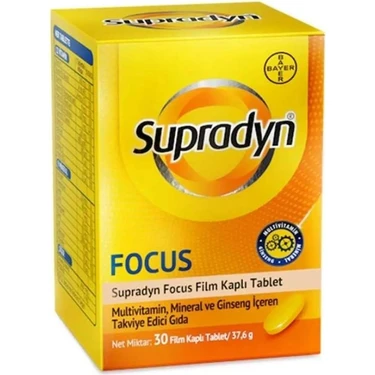 Supradyn Focus Multivitamin Mineral Ginseng İçeren Gıda Takviyesi 30