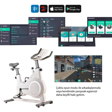 Kochler Dijital Manyetik Akıllı Egzersiz Bisikleti - Kondisyon Bisikleti - Nabız Ölçer Kondisyon