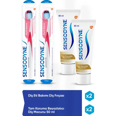 Sensodyne Diş Eti Bakımı Diş Fırçası + Tam Koruma Diş Macunu 50 ml x