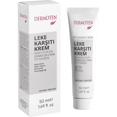 Dermoten Leke Karşıtı Krem 50 ml – Alpha-Arbutinli, Tüm Cilt Tiplerine Uygun Aydınlatıcı ve Koyu