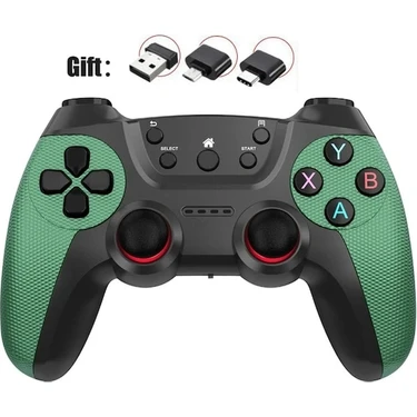 Kepang Yeşil-Kablosuz Gamepad Pc Ps3 Android Telefon Tv Kutusu 2.4g Kablosuz Joystick Joypad USB Pc